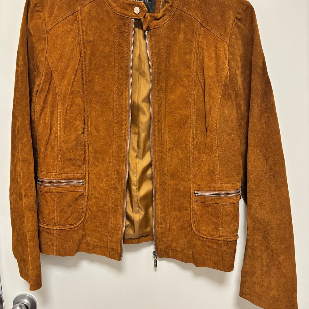 Bernardo Tan genuine suede Leather Jacket